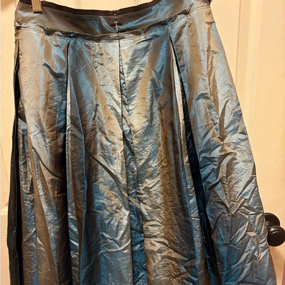 DKNY 100% Silk Pleated Midi Skirt in Opal Blue Gray – Size 10 NWT ($345 Retail) - Picture 10 of 16